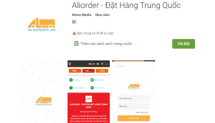 App AliOrder đặt hàng Trung Quốc uy tín
